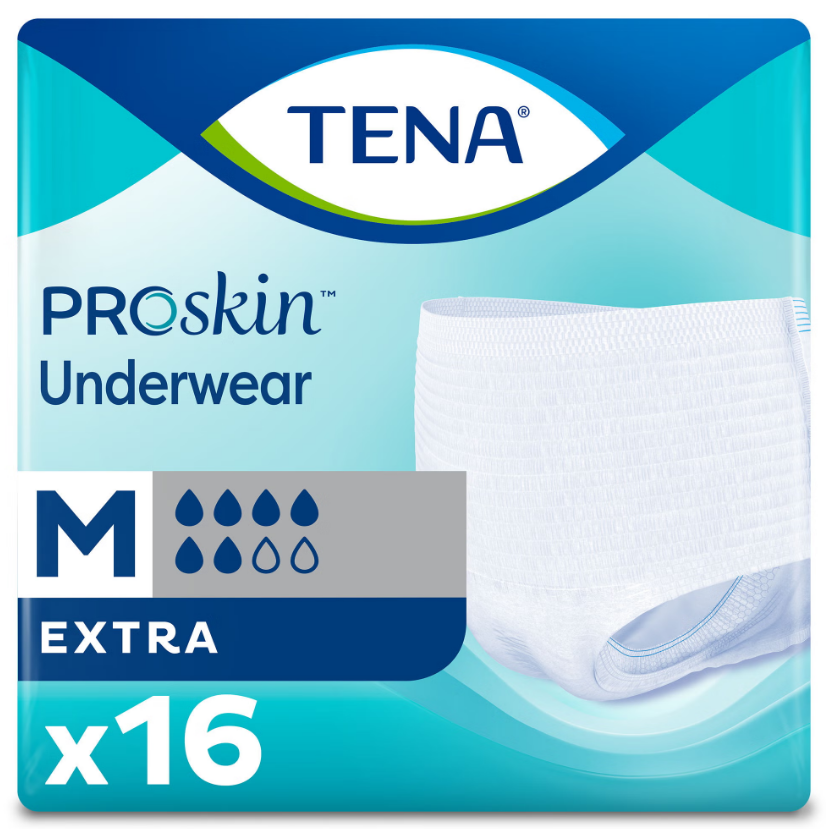 Absorbent Underwear TENA® ProSkin™ Extra Pull On with Tear Away Seams Adult Medium Unisex Disposable Moderate Absorbency
